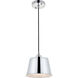 Nota 1 Light 7.9 inch Chrome Pendant Ceiling Light