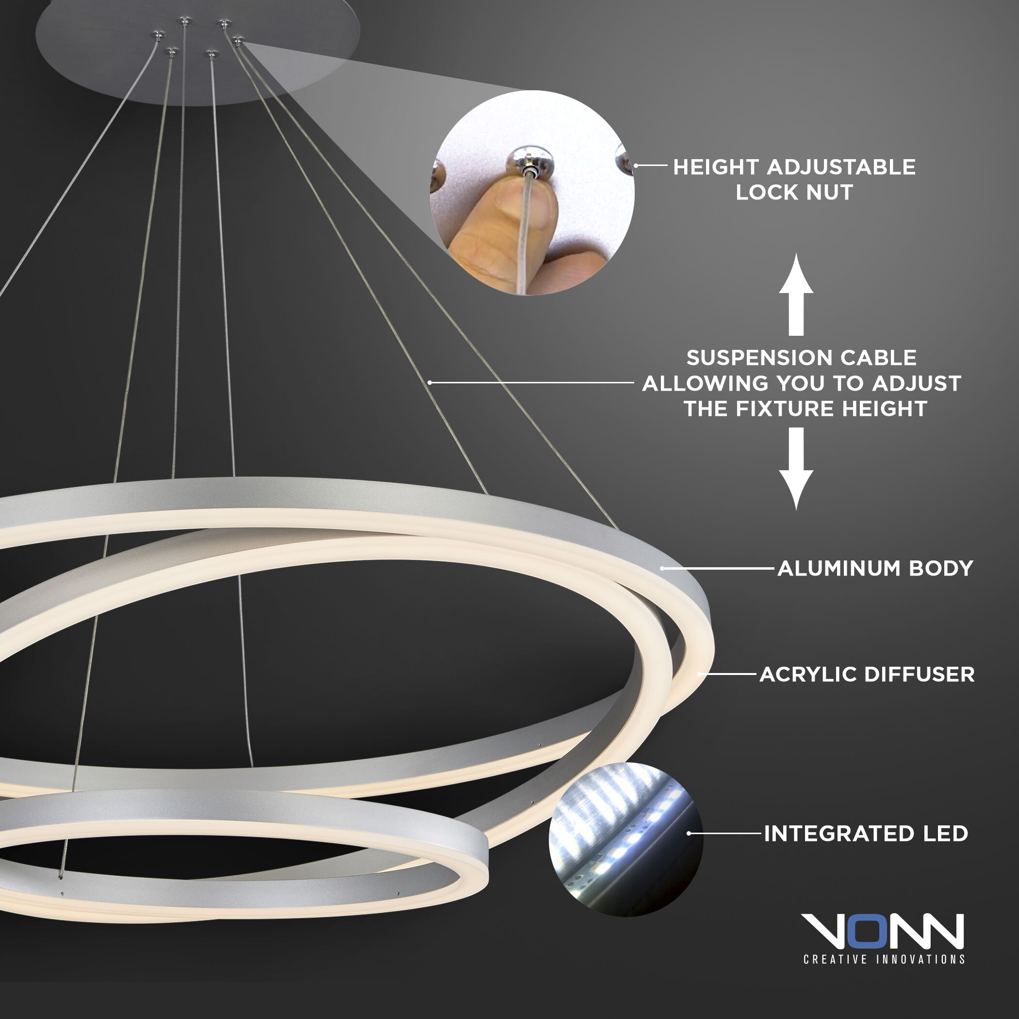 Tania Trio 31.5 inch Black Chandelier Ceiling Light