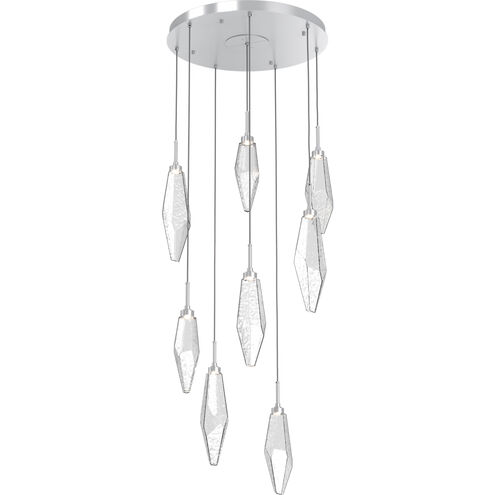 Rock Crystal LED 26.2 inch Classic Silver Chandelier Ceiling Light in 3000K LED, Chilled Clear, Round Multi-Port