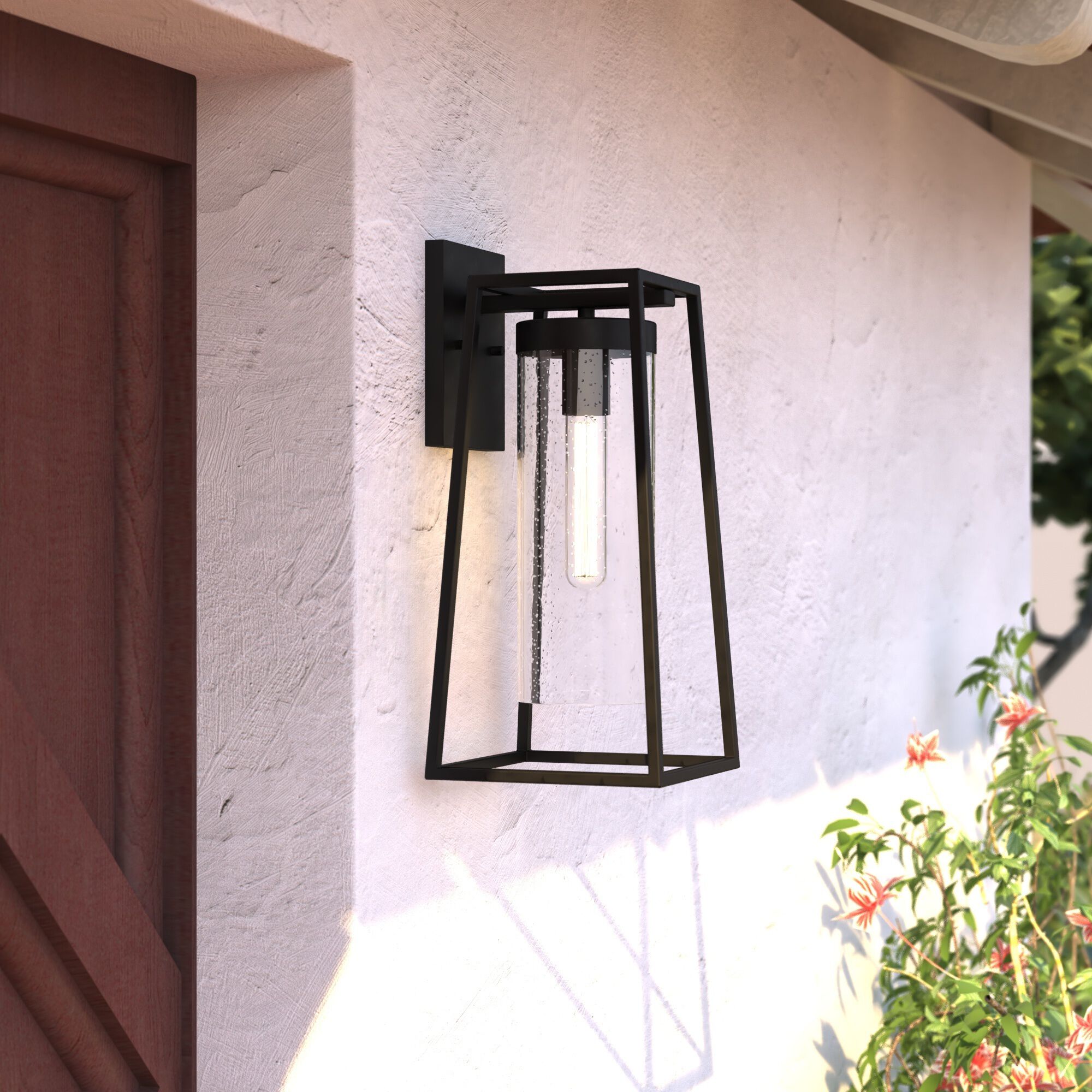 Nash LED 15.75 inch Textured Black Outdoor Wall