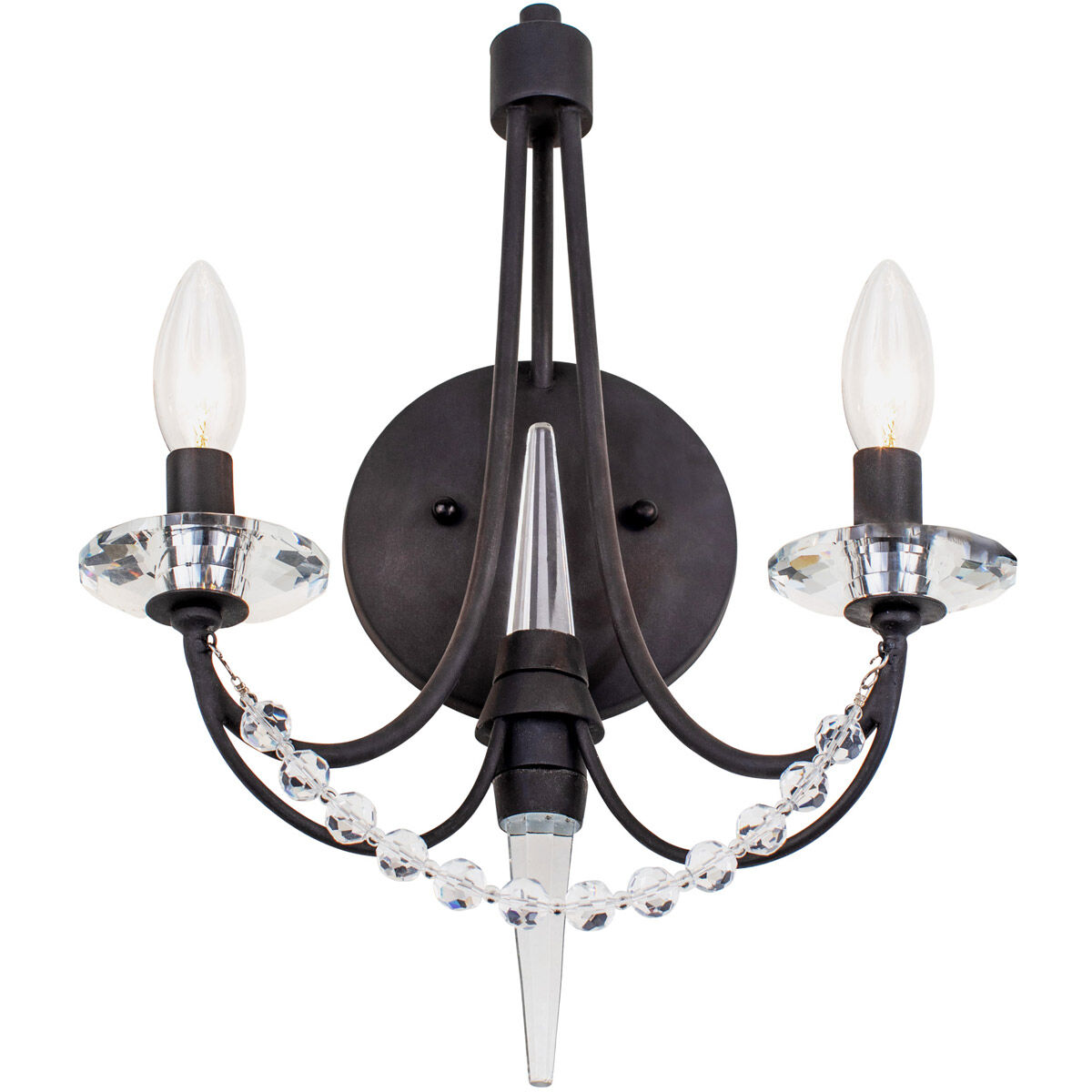 Brentwood 2 Light 11 inch Black Sconce Wall Light