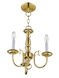 Williamsburgh 3 Light 14 inch Polished Brass Mini Chandelier Ceiling Light