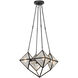 Cairo 4 Light 21 inch Ribbed Glass/Urban Bronze Chandelier Ceiling Light