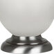 Small Double Gourd 22.75 inch 150 watt Matte Lily Glazed Ceramic with Antique Silver Accent Lamp Portable Light in Pearl Dupioni