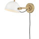 Spence 1 Light 7.25 inch Chalk White with Heritage Brass Interior Wall Mount Wall Light