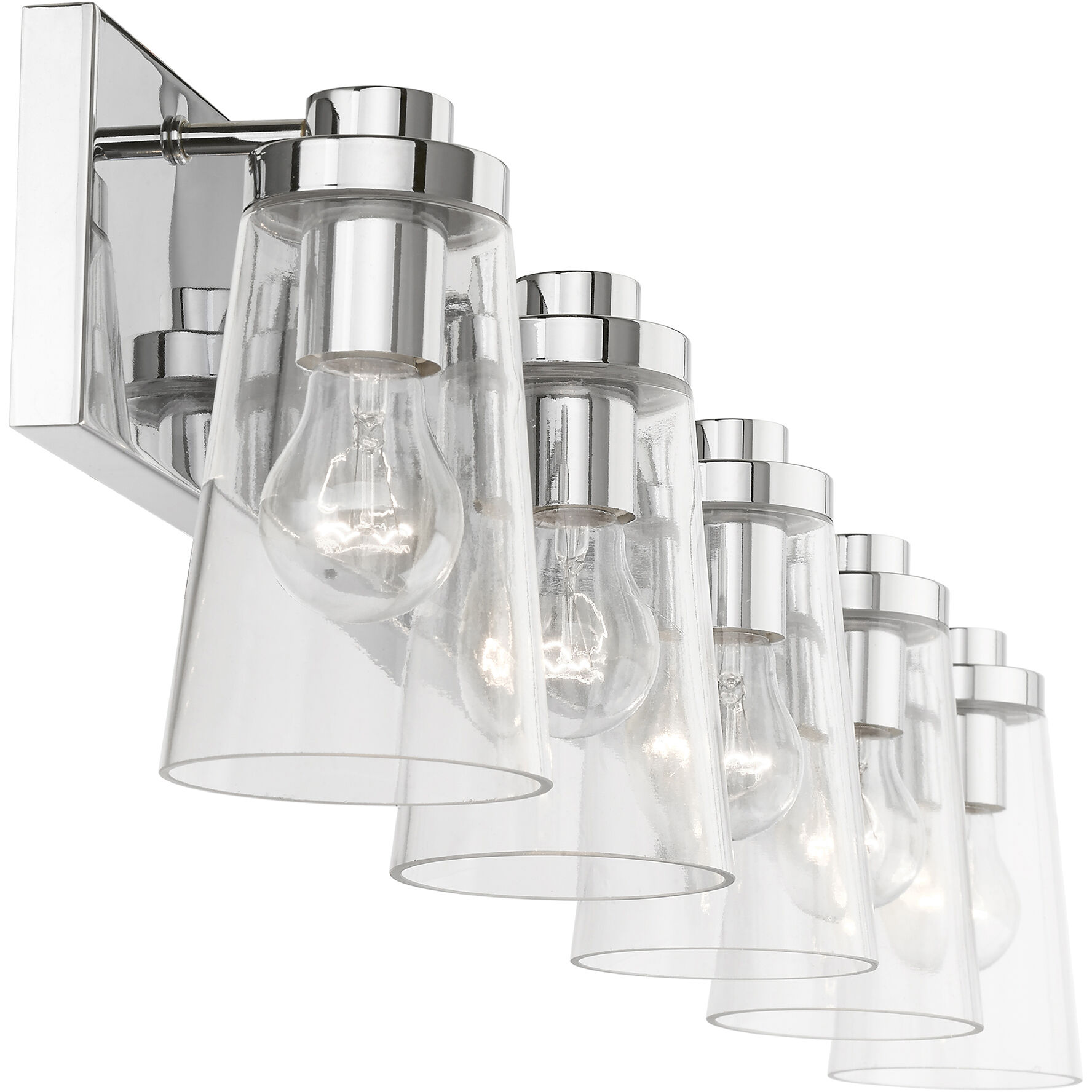 Cityview 5 Light 40 inch Polished Chrome Vanity Sconce Wall Light, Extra Large