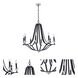Esme 8 Light 31.75 inch Flat Black/Matte White Chandelier Ceiling Light