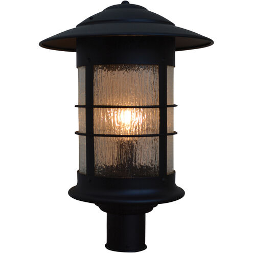 Newport 1 Light 22.5 inch Antique Copper Post Mount in Gold White Iridescent