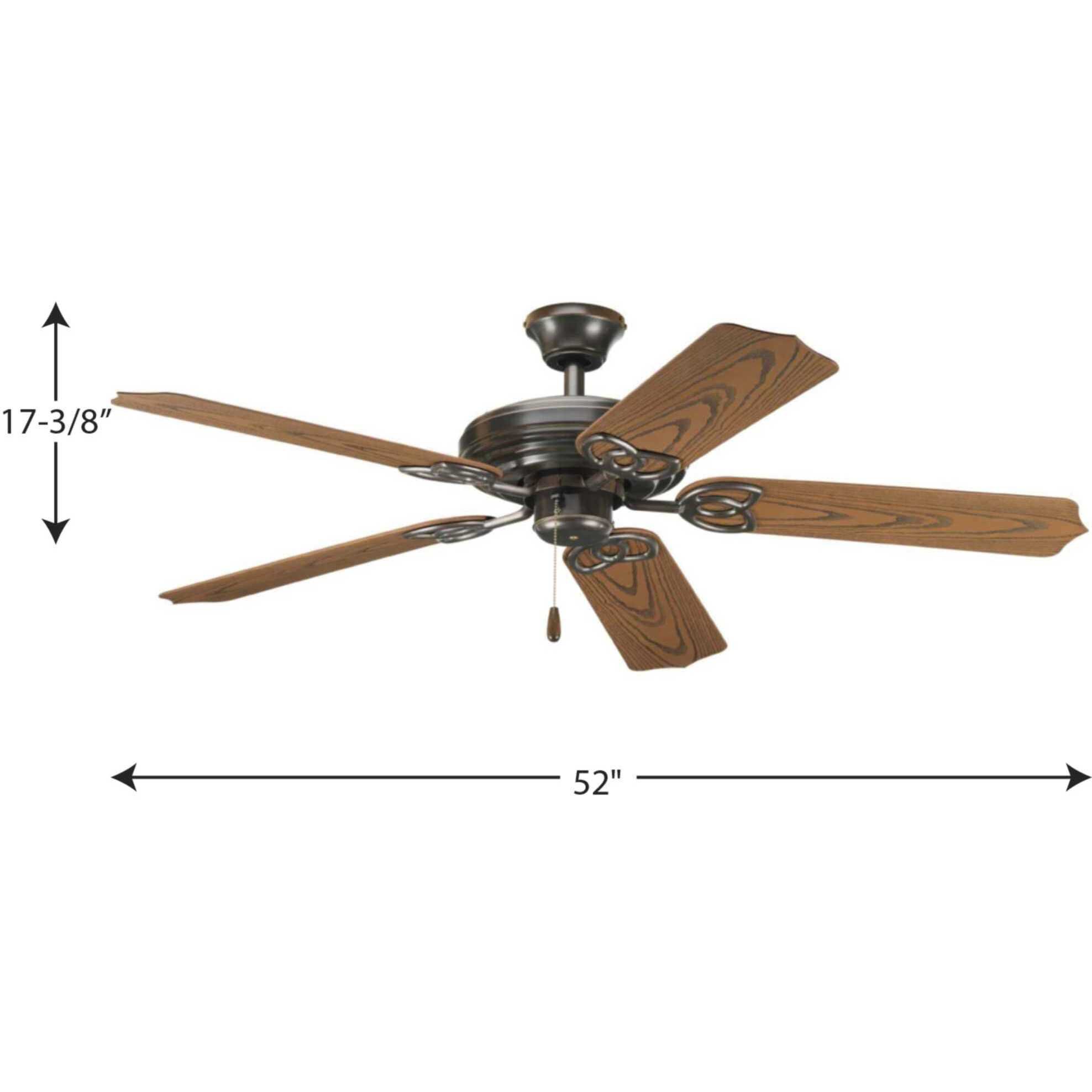 AirPro Outdoor 52 inch Antique Bronze with Oak Blades Indoor/Outdoor Ceiling Fan