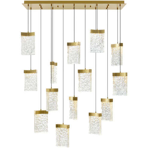 Lava LED 48 inch Brass Chandelier Ceiling Light