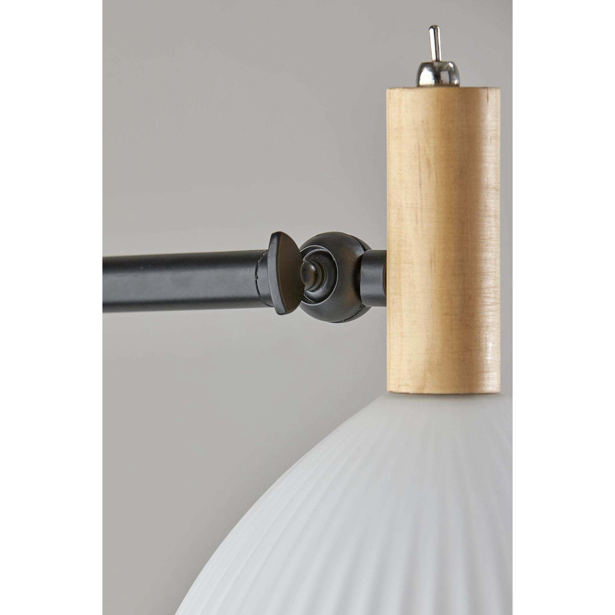 Peyton 60 inch 25.00 watt Black and Natural Wood Floor Lamp Portable Light