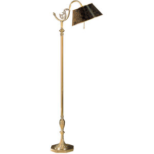 Wildwood 63 inch 60 watt Antiqued Solid Brass Floor Lamp Portable Light