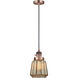 Franklin Restoration Chatham LED 6 inch Antique Copper Mini Pendant Ceiling Light in Mercury