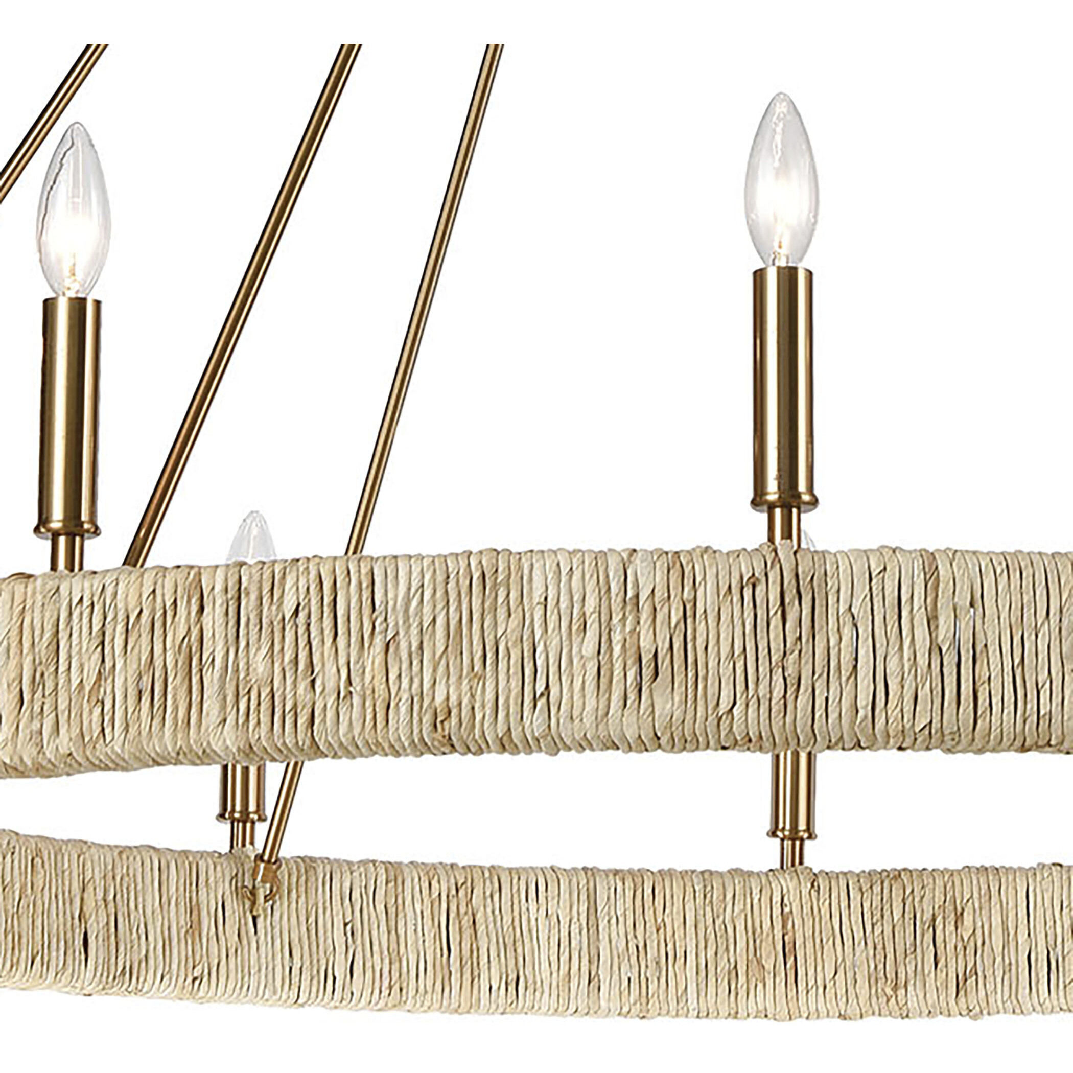 Abaca 12 Light 48 inch Satin Brass Chandelier Ceiling Light