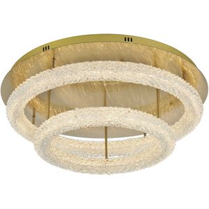 Bowen 2 Light 29.5 inch Satin Gold Flush Mount Ceiling Light