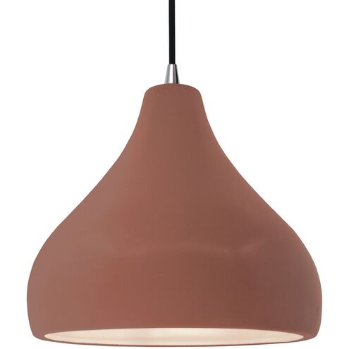 Radiance 1 Light 13.5 inch Canyon Clay and Brushed Nickel Pendant Ceiling Light