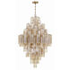 Addis 20 Light 31.5 inch Aged Brass Chandelier Ceiling Light in Amber