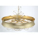 Verdi Square 8 Light 32 inch Soft Gold With Gold Leaf Convertible Pendant Ceiling Light