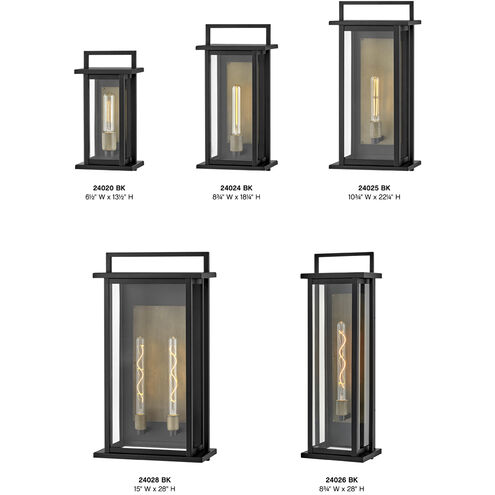 Langston LED 22 inch Black with Burnished Bronze Outdoor Wall Mount Lantern