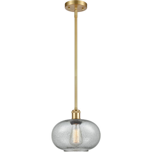 Ballston Gorham LED 9.5 inch Satin Gold Pendant Ceiling Light in Charcoal Glass, Ballston