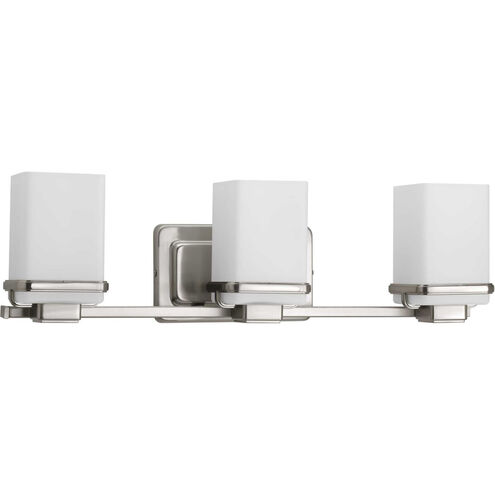 Metric 3 Light 22 inch Brushed Nickel Bath Vanity Wall Light, Design Series