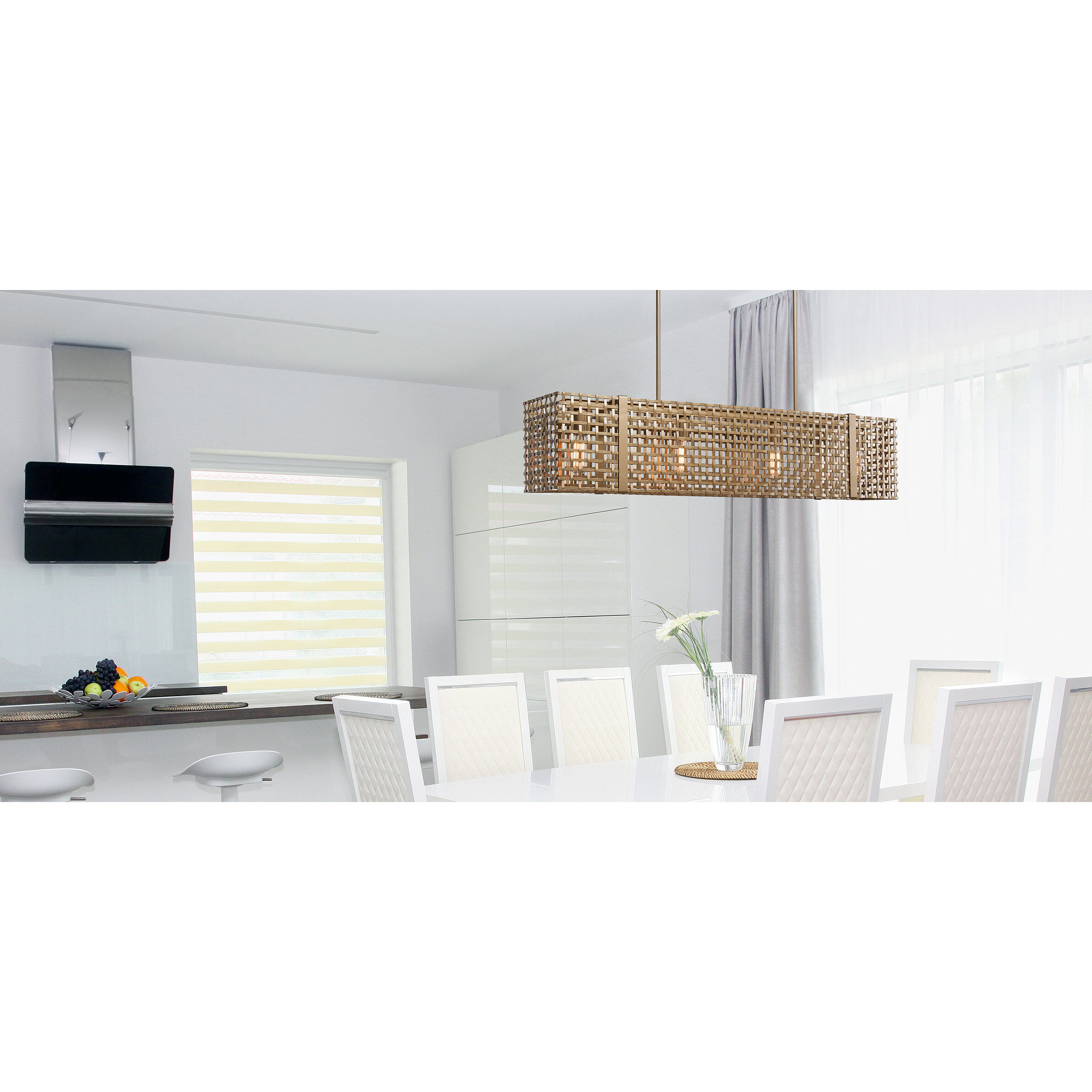 Tweed 4 Light 45 inch Burnished Bronze Linear Pendant Ceiling Light in Exposed Bulb, E26 Incandescent