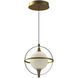 Aries 7.88 inch Brushed Gold Pendant Ceiling Light