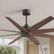 Atlas Ariella 64 inch Textured Bronze with Walnut Tone Blades Ceiling Fan