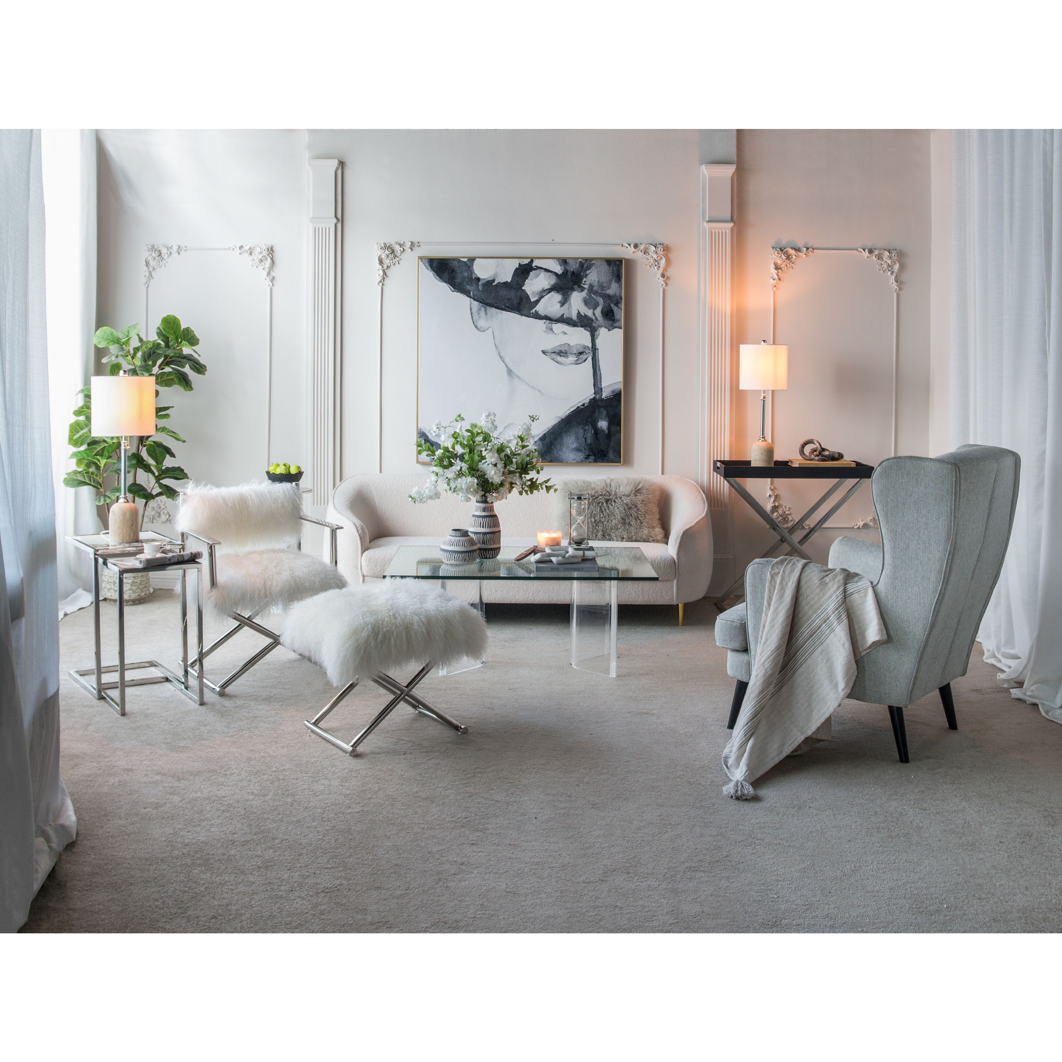 Anita White/Gold Marble Chain