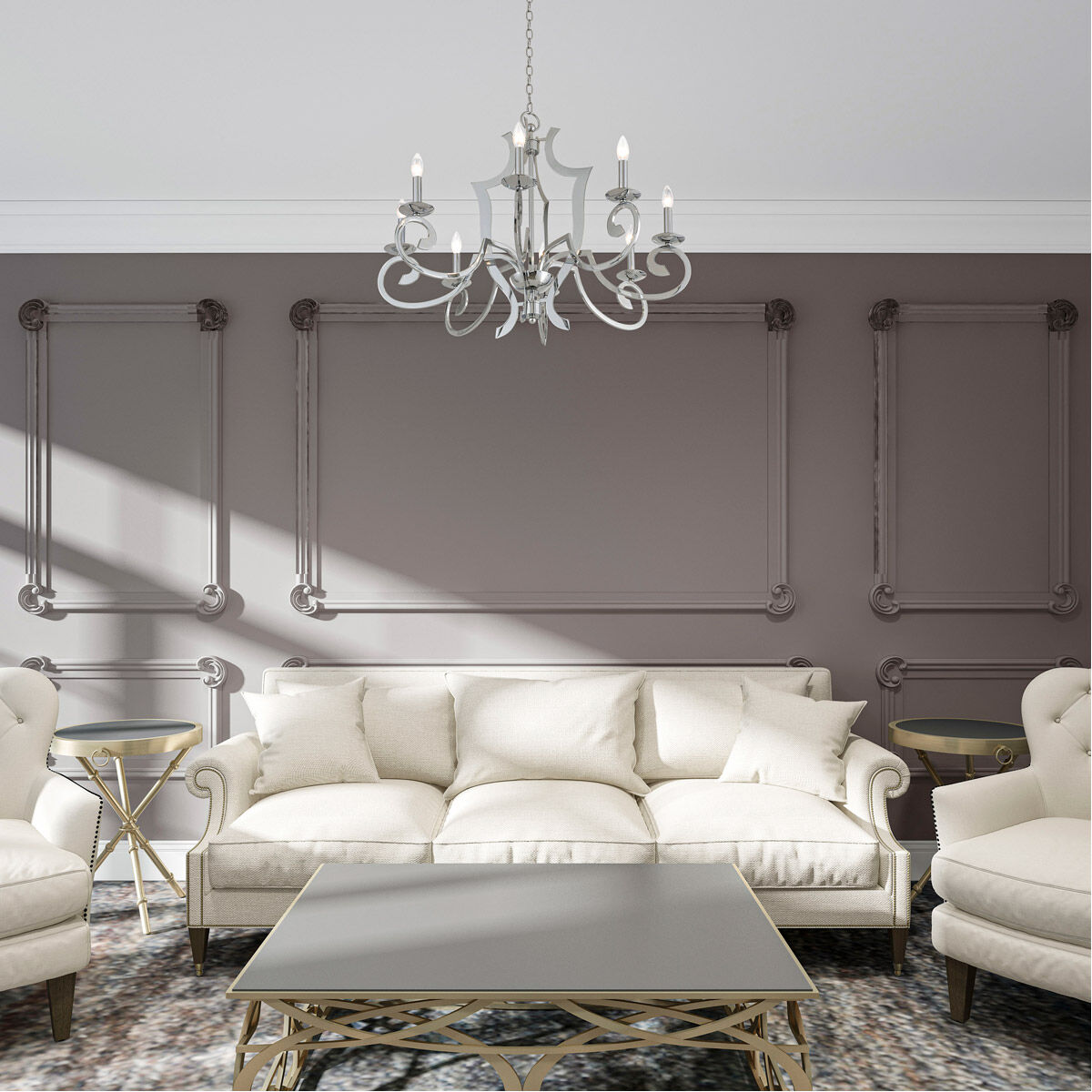 Aldrich 8 Light 33 inch Polished Chrome Chandelier Ceiling Light