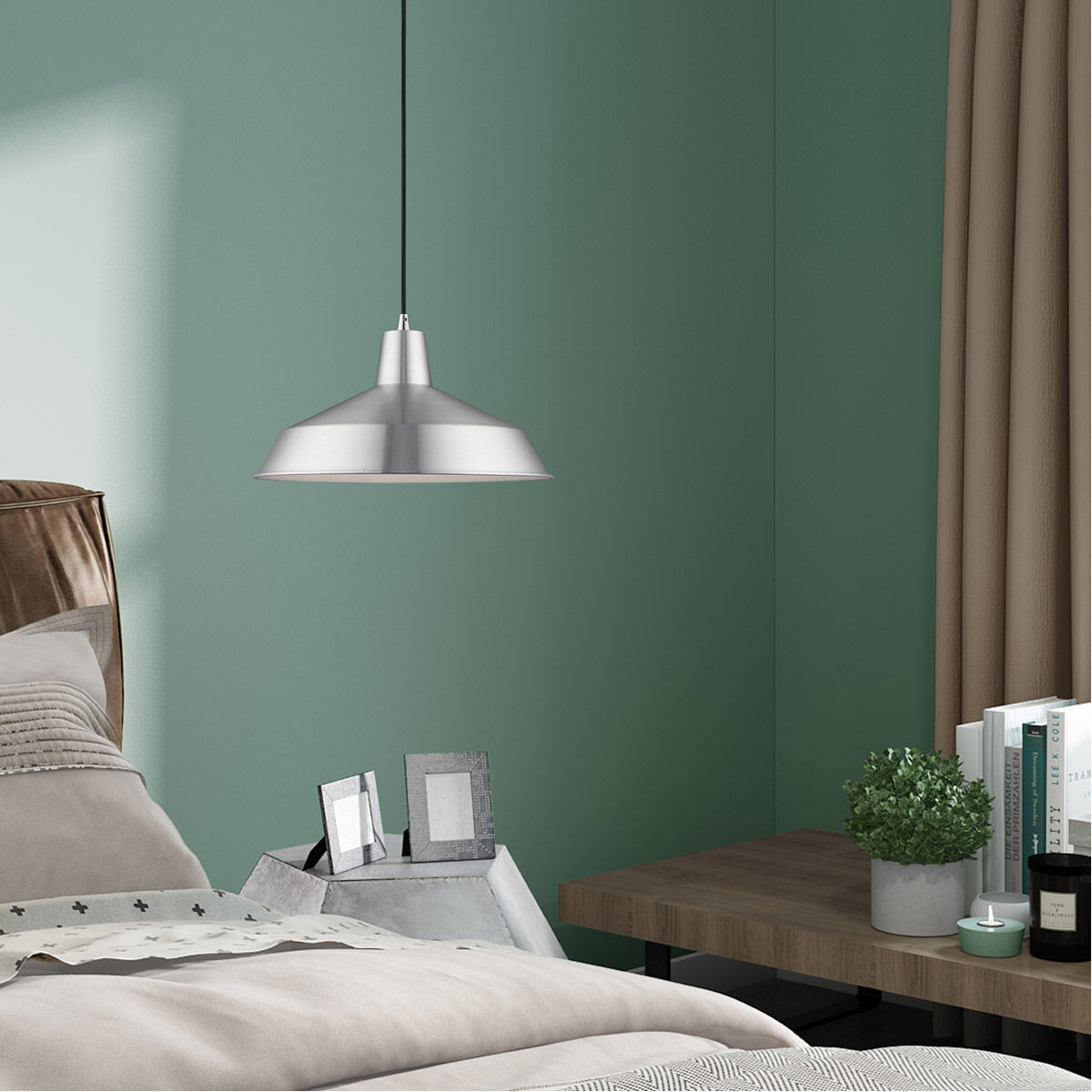 Allison 1 Light 16 inch Brushed Aluminum Mini Pendant Ceiling Light