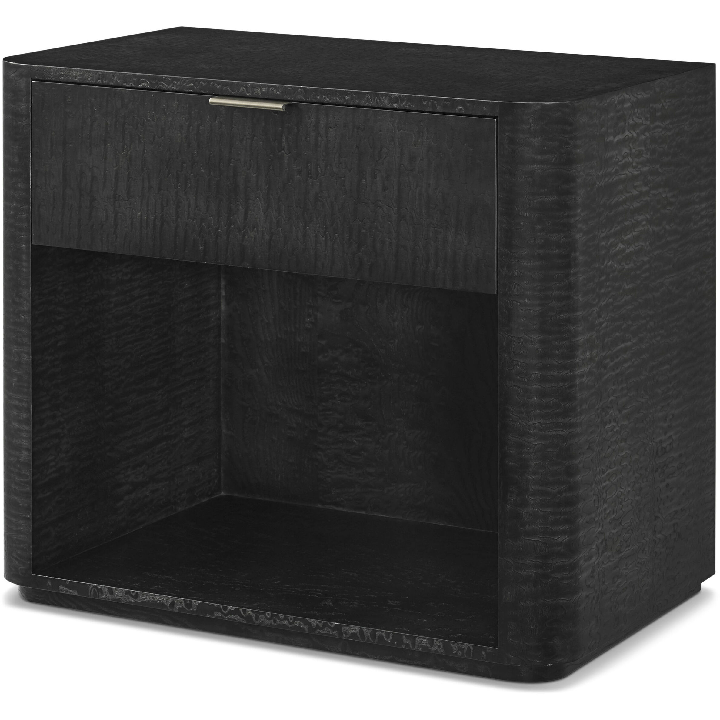 Kesden 32 X 28 inch Silent Black Nightstand, Wooden