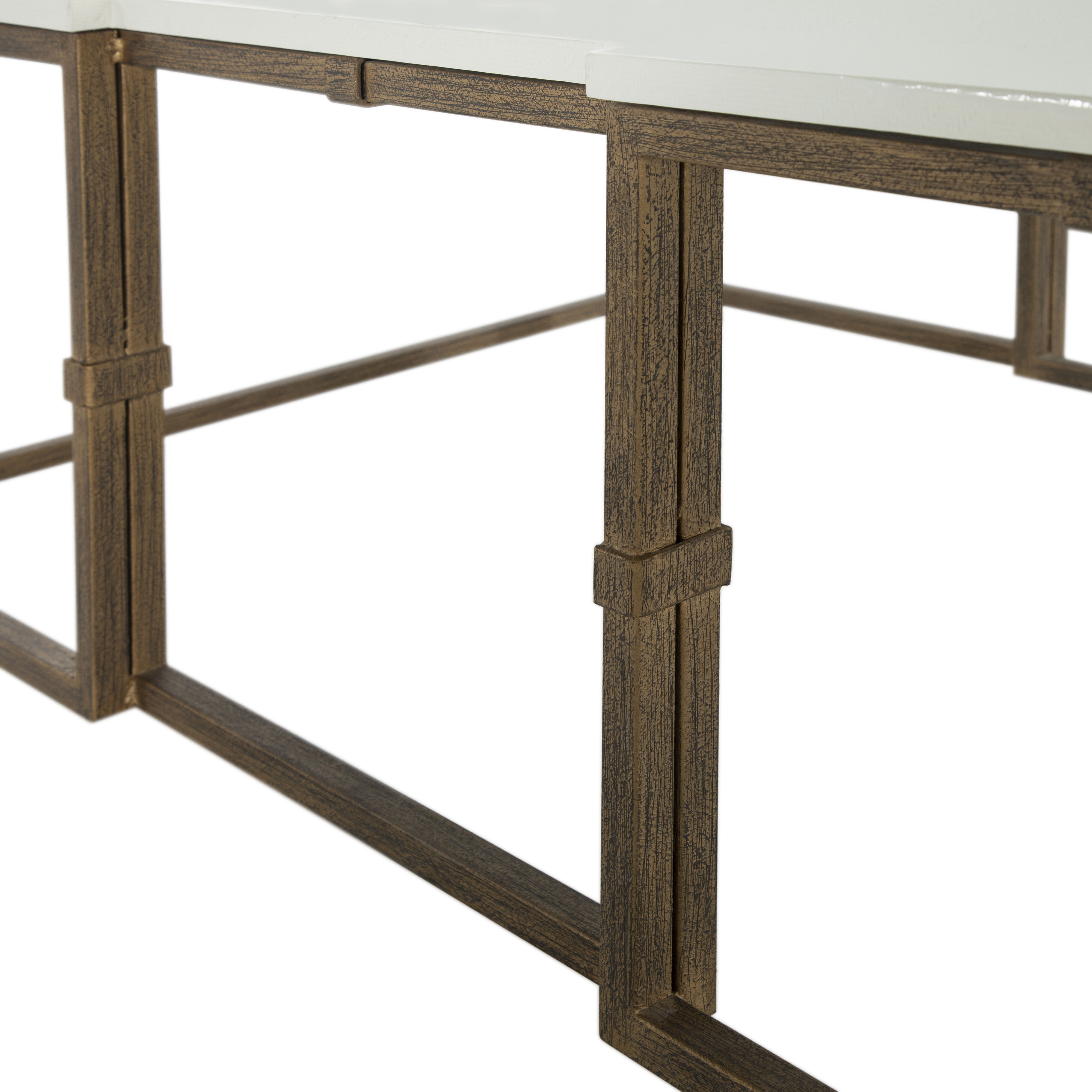 Stevens 52 X 32 inch Antique Textured Gold / White Seagrass / Clear Resin Coffee Table