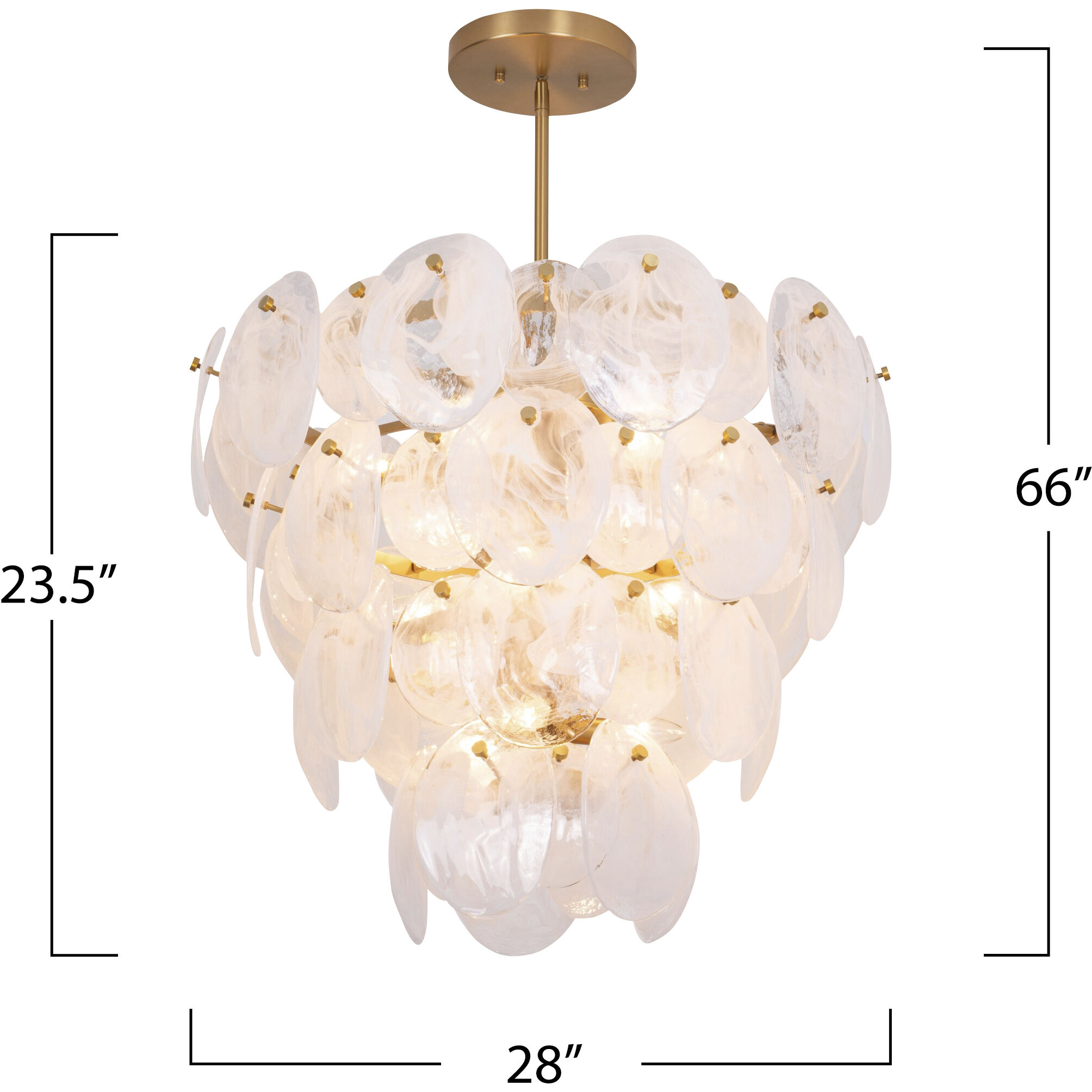 Lily 13 Light 28.03 inch Brushed Brass Chandelier Ceiling Light