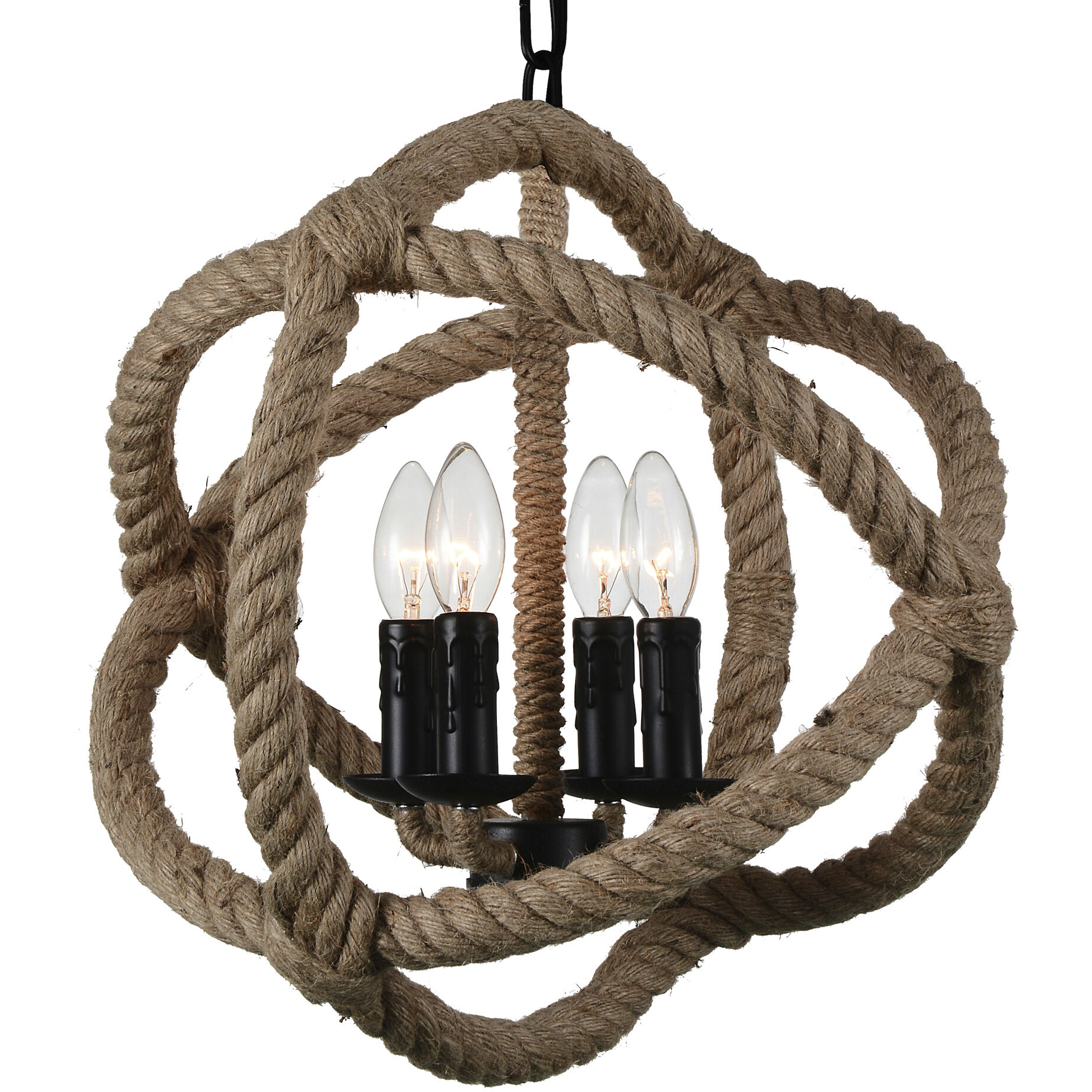 Padma 4 Light 17 inch Black Up Chandelier Ceiling Light