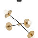 Lulu 4 Light 35.75 inch Lacquered Brass with Black Chandelier Ceiling Light