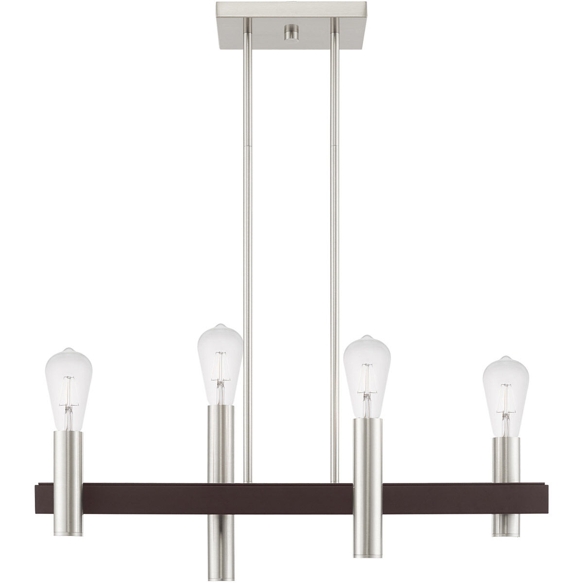 Helsinki 4 Light 8 inch Brushed Nickel with Bronze Accents Chandelier Ceiling Light