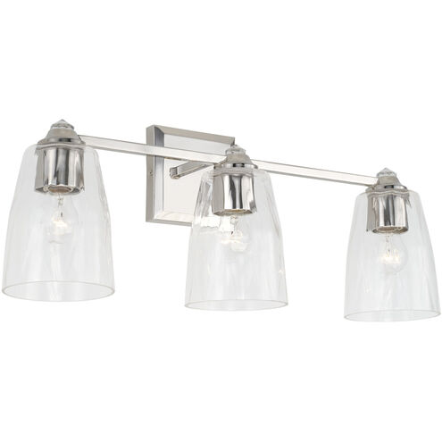 Laurent 3 Light 24 inch Polished Nickel Vanity Light Wall Light