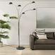 Mushroom 85 inch 40.00 watt Black Nickel and Black Arc Floor Lamp Portable Light