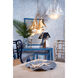 Wildwood 3 Light 30.5 inch Antique Gold Leaf/Frosted Chandelier Ceiling Light