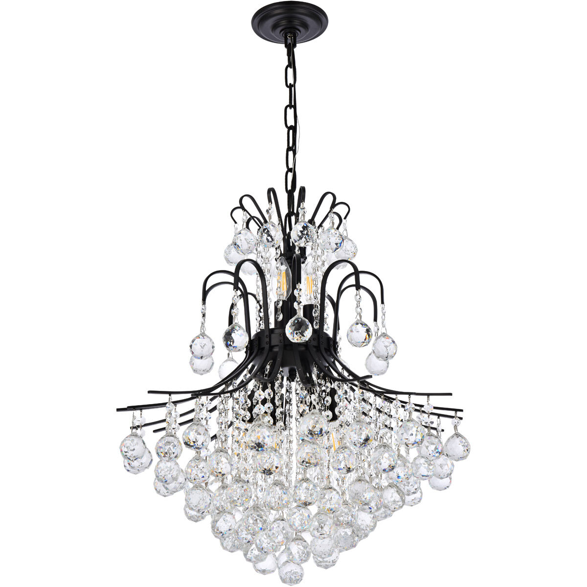 Toureg 11 Light 22 inch Black and Clear Chandelier Ceiling Light