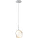 Gem LED 8.4 inch Classic Silver Pendant Ceiling Light in 3000K LED, Amber
