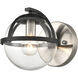 Davenay 1 Light 7.5 inch Satin Nickel with Matte Black Vanity Light Wall Light in Satin Nickel/Matte Black