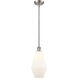 Ballston Cindyrella LED 7 inch Brushed Satin Nickel Mini Pendant Ceiling Light in Matte White Glass