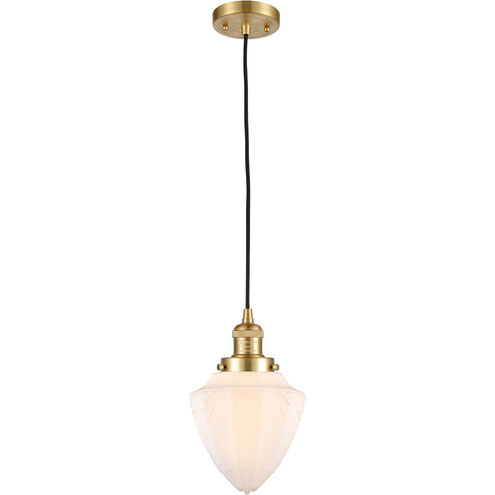 Franklin Restoration Bullet 1 Light 7 inch Satin Gold Mini Pendant Ceiling Light