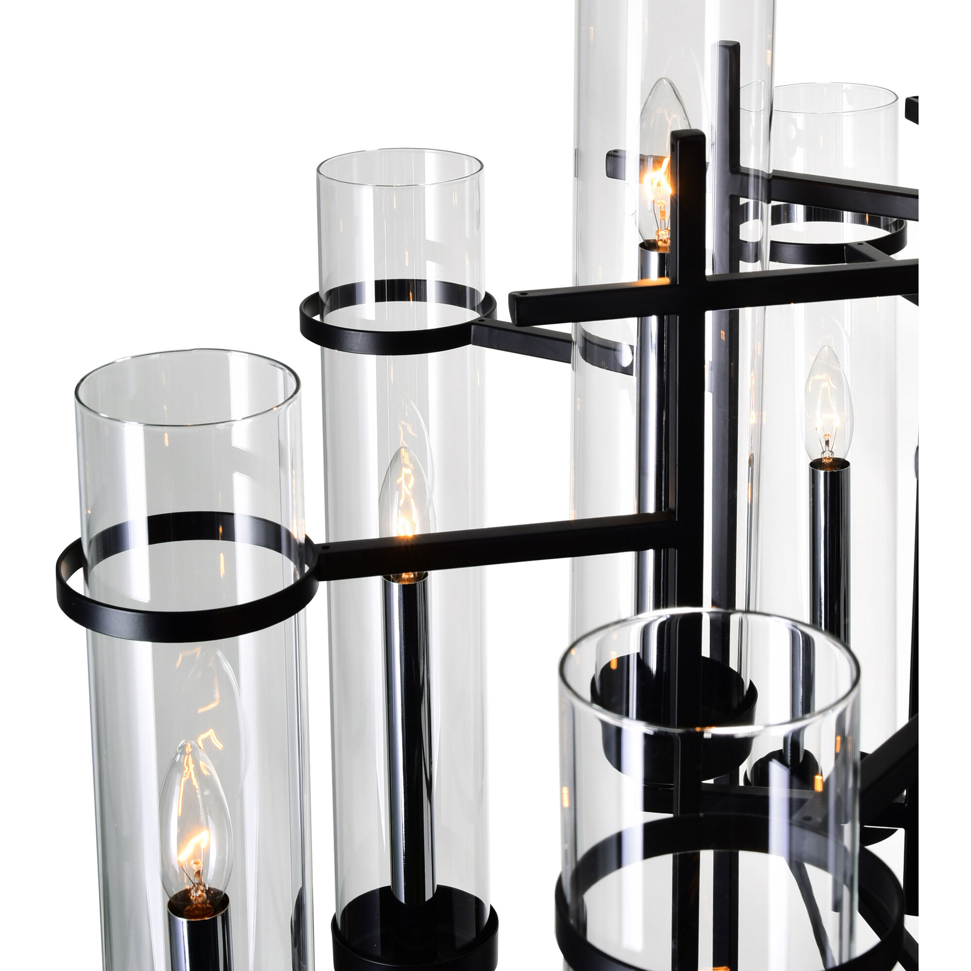 Sierra 8 Light 13 inch Black Up Chandelier Ceiling Light