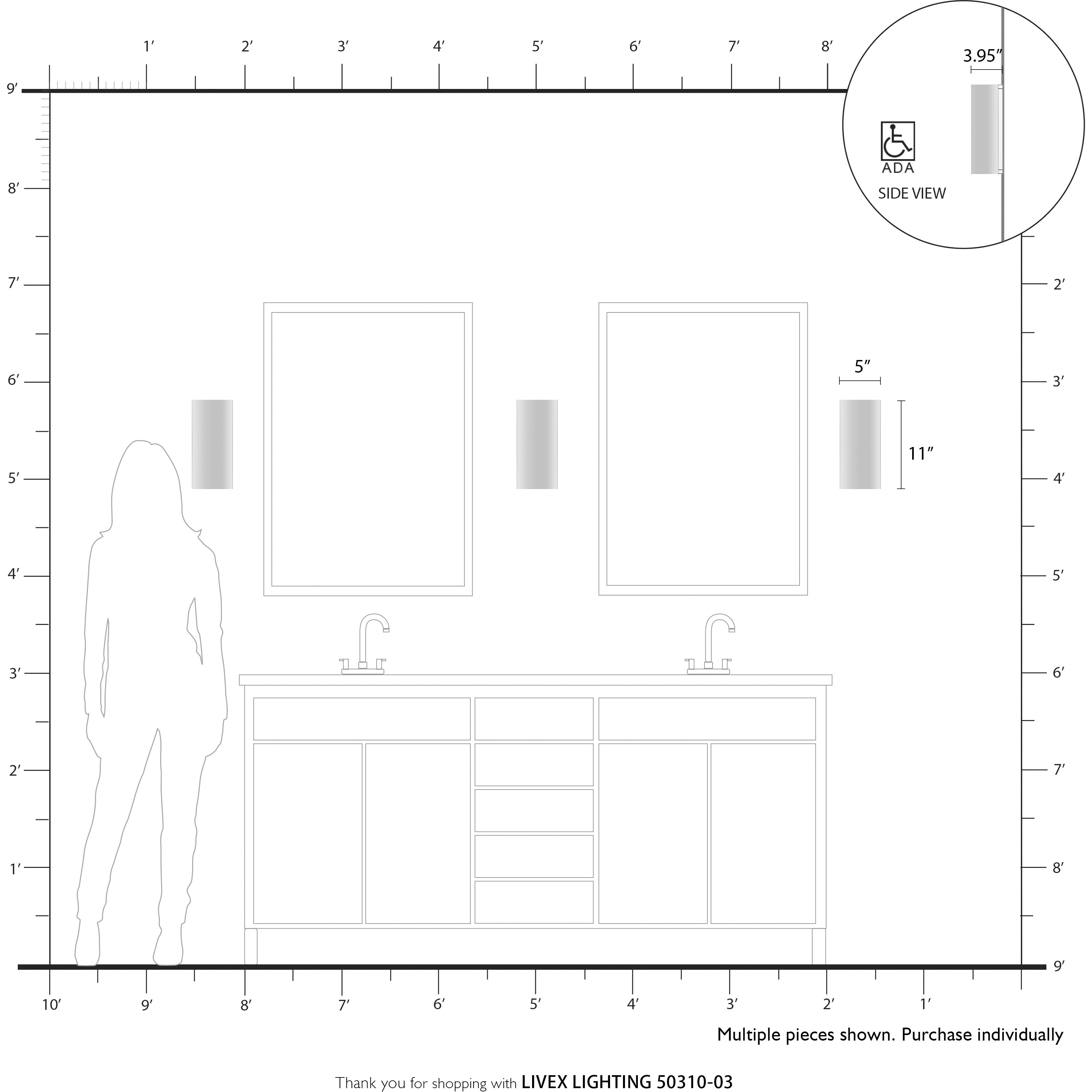 Manorwood 1 Light 5 inch White ADA Wall Sconce Wall Light