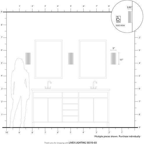 Manorwood 1 Light 5 inch White ADA Wall Sconce Wall Light