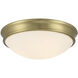 Baumann LED 12.5 inch Vintage Brass Flush Mount Ceiling Light