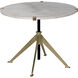 Edith 30.5 X 30.5 inch Antique Brass Adjustable Side Table, Large